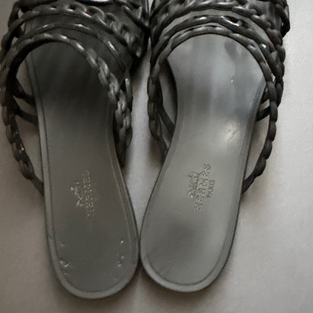 Hermes chaine d'ancre rubber sandal black size 39- US 8 - Picture 3 of 9